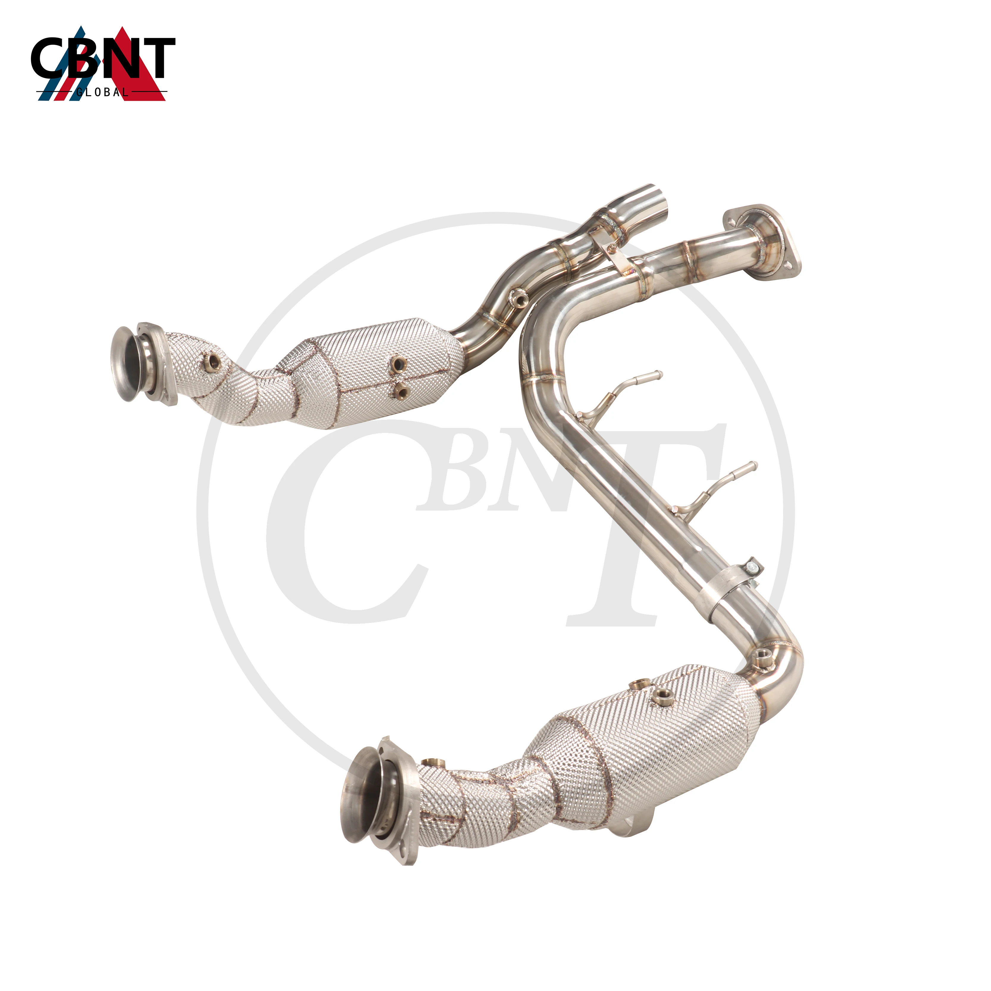 CBNT Exhaust-pipe Header for Ford F-150 SVT Raptor 3.5TT Downpipe with Catalytic Converter SS304 Stainless Steel Exhaust System