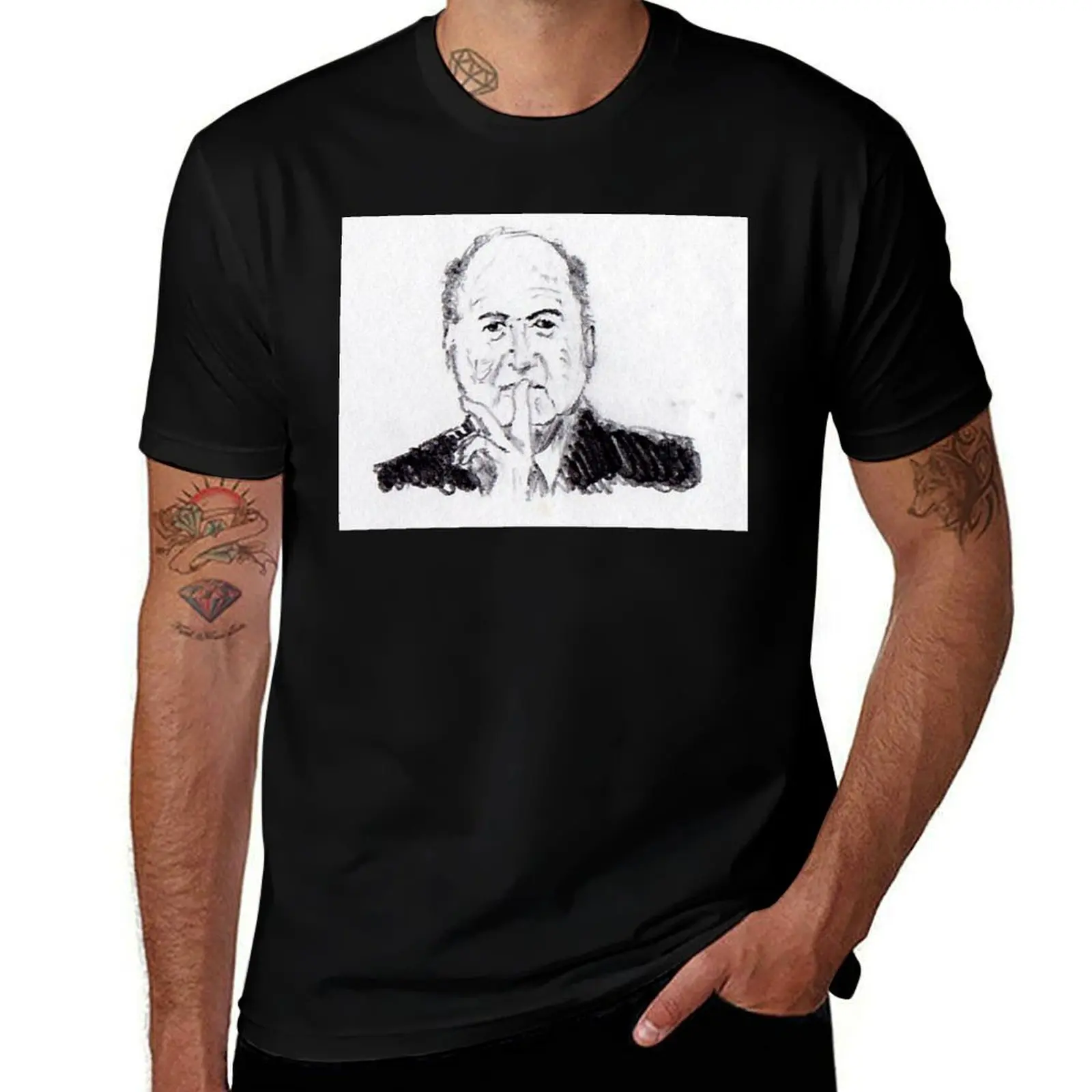 

Sepp Blatter shhhh! T-Shirt cotton t shirt man man t shirt graphic T-Shirt