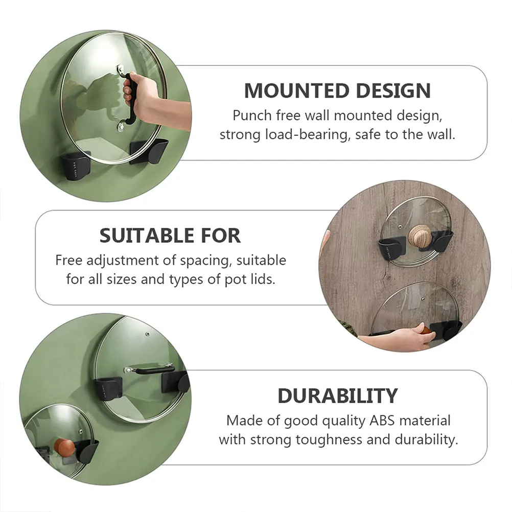 

Wall Mounted Pot Lid Rack Strong Load bearing ABS Material Kitchen Storage ganizer Hanging Shelves Pot Cover St Home Storage