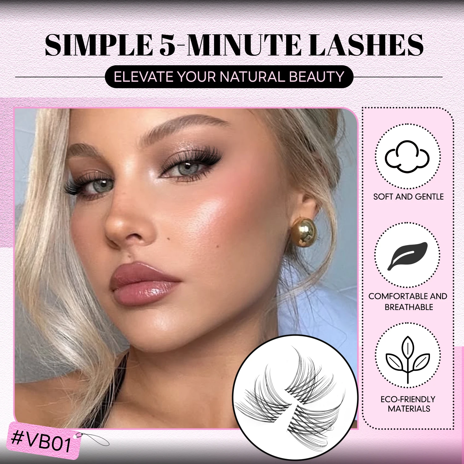 Veltrinay Lash Clusters Invisible Band Eyelash Clusters Upper & Bottom Eyelashes Eye Lashes Natural Look DIY Eyelahes Makeup