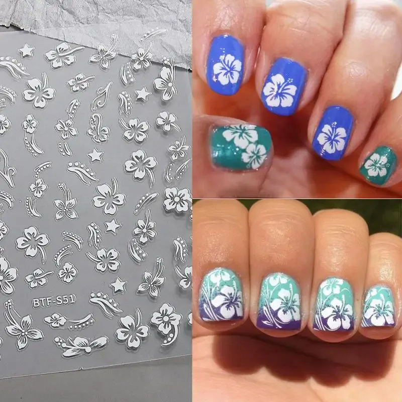 Nail Stickers Show Whiteness Summer Fresh Showing Off Is Popular Versatile Temperament Strong Stickiness Decorative Stickers