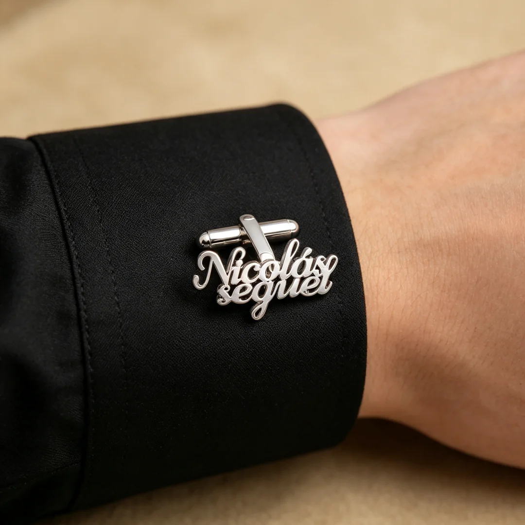 Custom Stainless Steel Men's Cufflinks with Initials Personalized Groom Wedding Jewelry Gift for Best Man