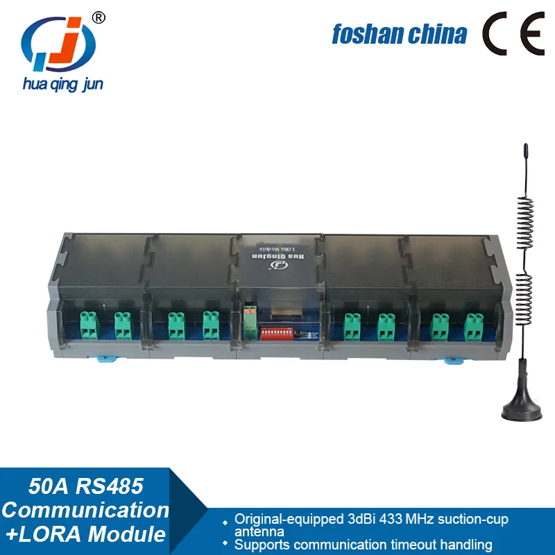 Chingjun 16-Channel LoRa RS485 Relay Module High Power 50A Relays RS485 Modbus RTU E22-400M22S LoRa Module for Smart Building