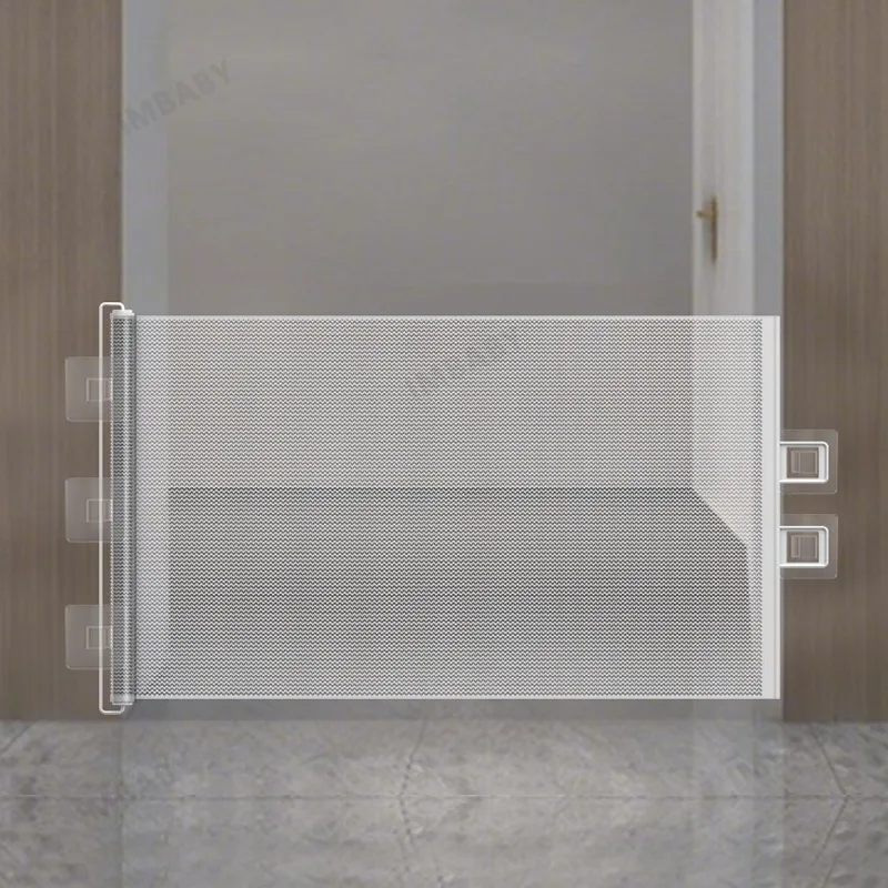 No Drill Retractable Baby Safety Gate, Breathable Mesh Pet Barrier for Door & Stair, 1.2/1.5/1.8M Space Saving Indoor Guard