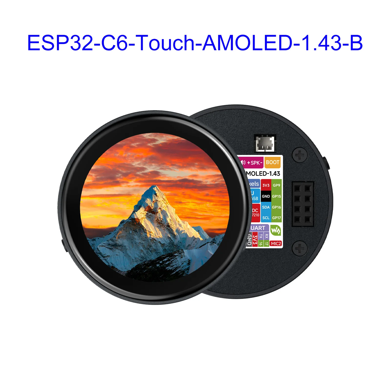 

ESP32-C6 1,43-дюймовый AMOLED круглый сенсорный экран, макетная плата с защитным чехлом, процессор RISC-V 160 МГц, 466x466 WiFi6