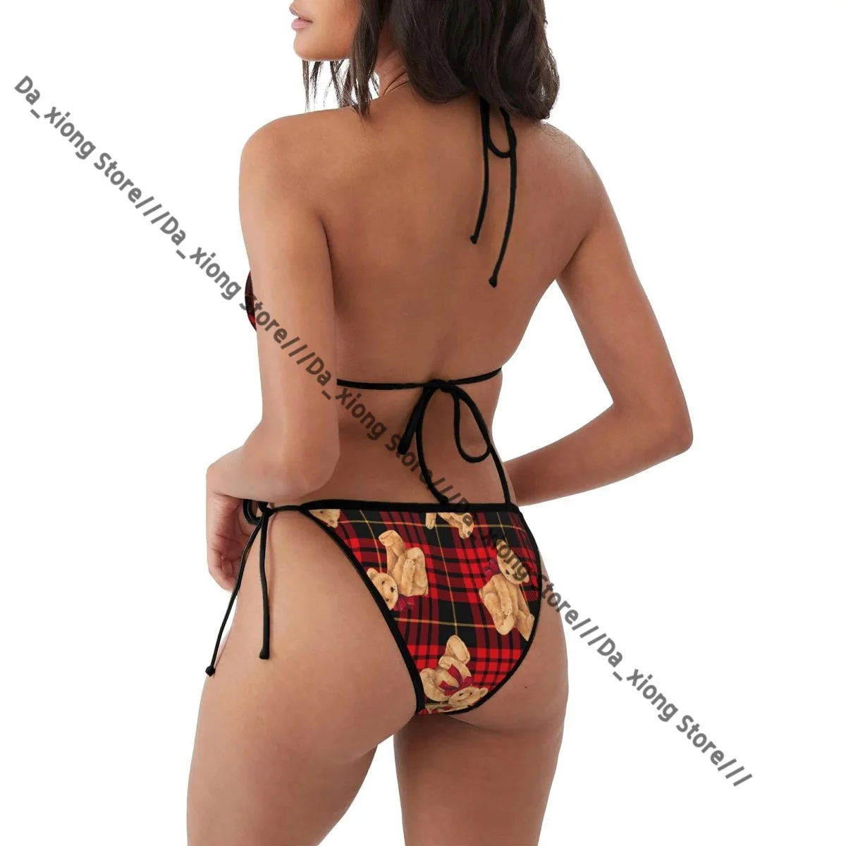 مضحك الدب على منقوشة المايوه المرأة مثير البيكينيات ملابس السباحة المايوه مايكرو سيور تحدها بحر