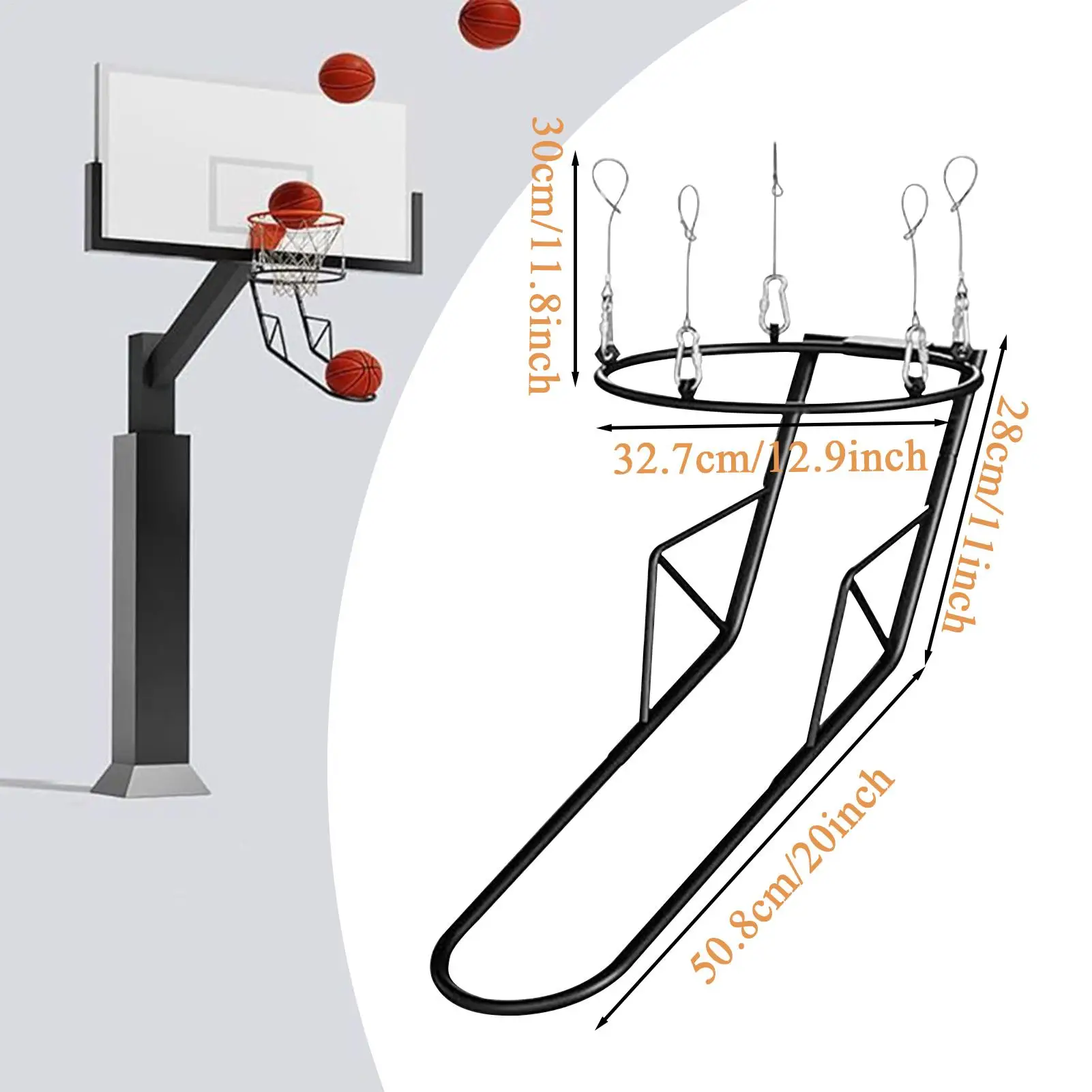 อุปกรณ์ฝึกซ้อมบาสเก็ตบอลแบบส่งลูกกลับ อุปกรณ์ฝึกซ้อมบาสเก็ตบอลแบบส่งลูกกลับ ทำจากเหล็ก สำหรับนักบาสเก็ตบอล