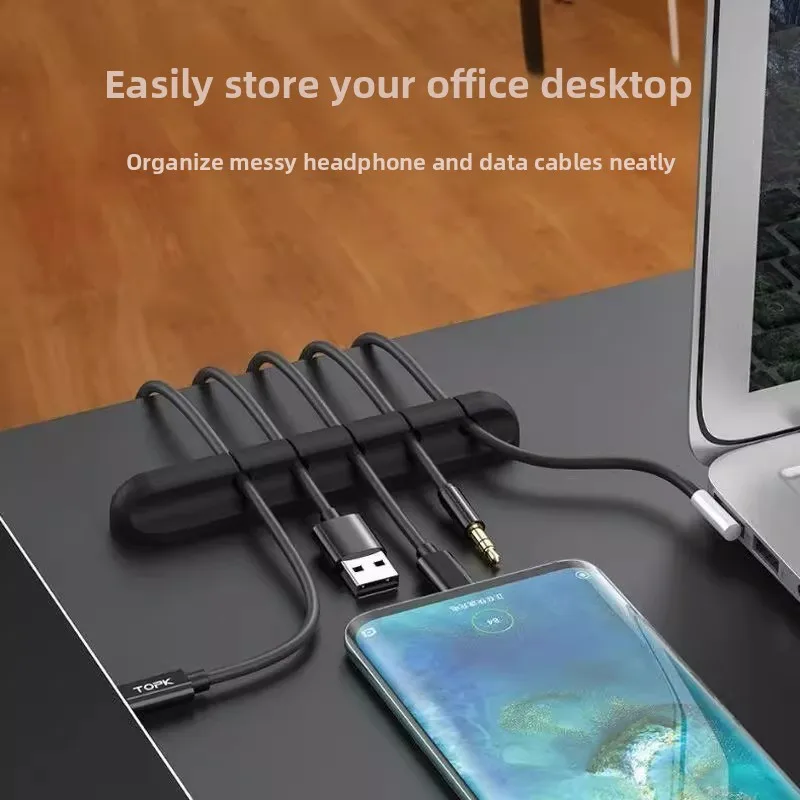 Round Mini Cable Clamp Self Stick Wire Fixer Prevent Tangled Charging Cords Bedroom Office Desk Small Cable Organizer Tool