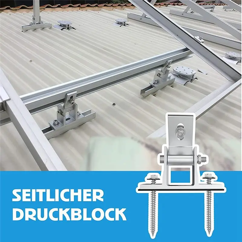 A75K 4er-Pack Solarpanelhalter, Dachhaken, 10–60 °   Befestigungssolarmodul, verstellbarer PVC-Modulhalter für Solarpanel