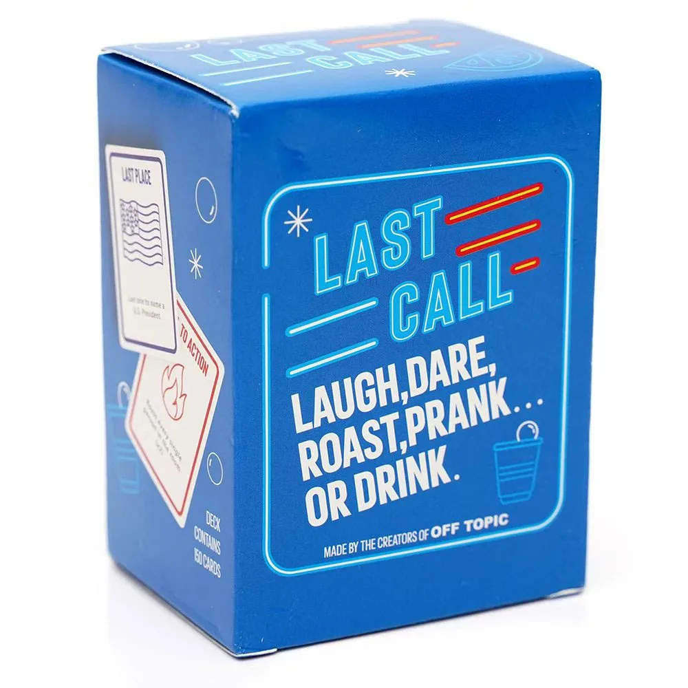 Last Call Drinking Card Game Hilarious Card Game for Parties Drink Laugh Dare Game Cards for Parties and Group Game