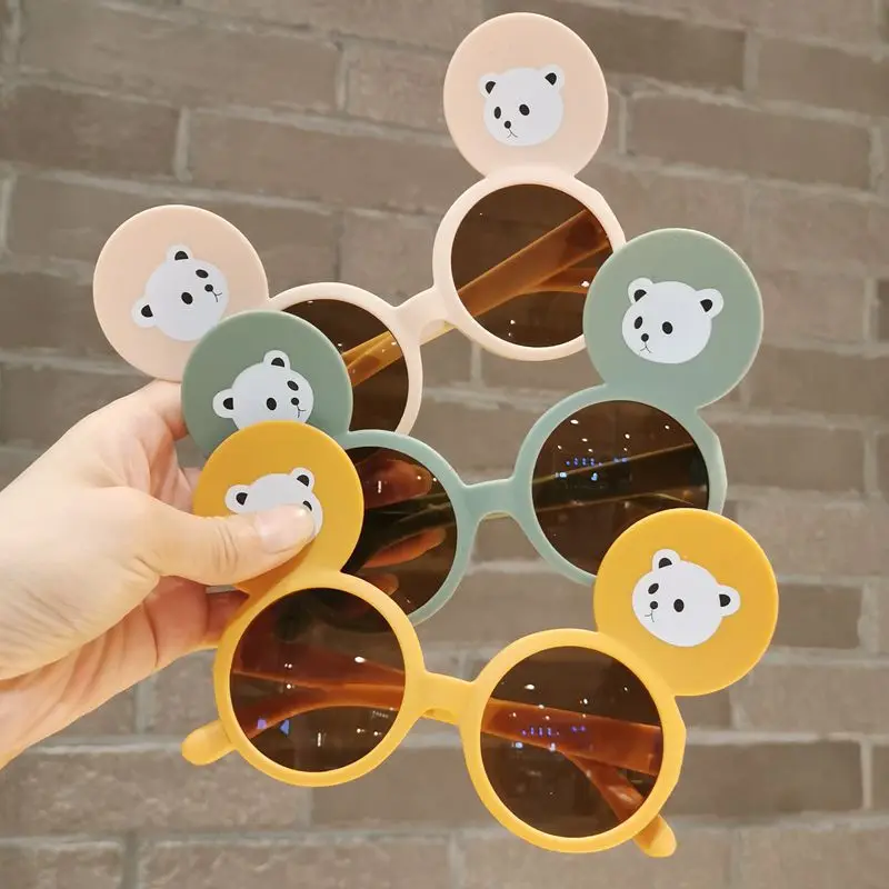 Fashion Round Sunglasses Children Cartoon Big Ear Little Bear Shaped Sun Glasses Girls Boys UV Protection Classic Kids Eyewear