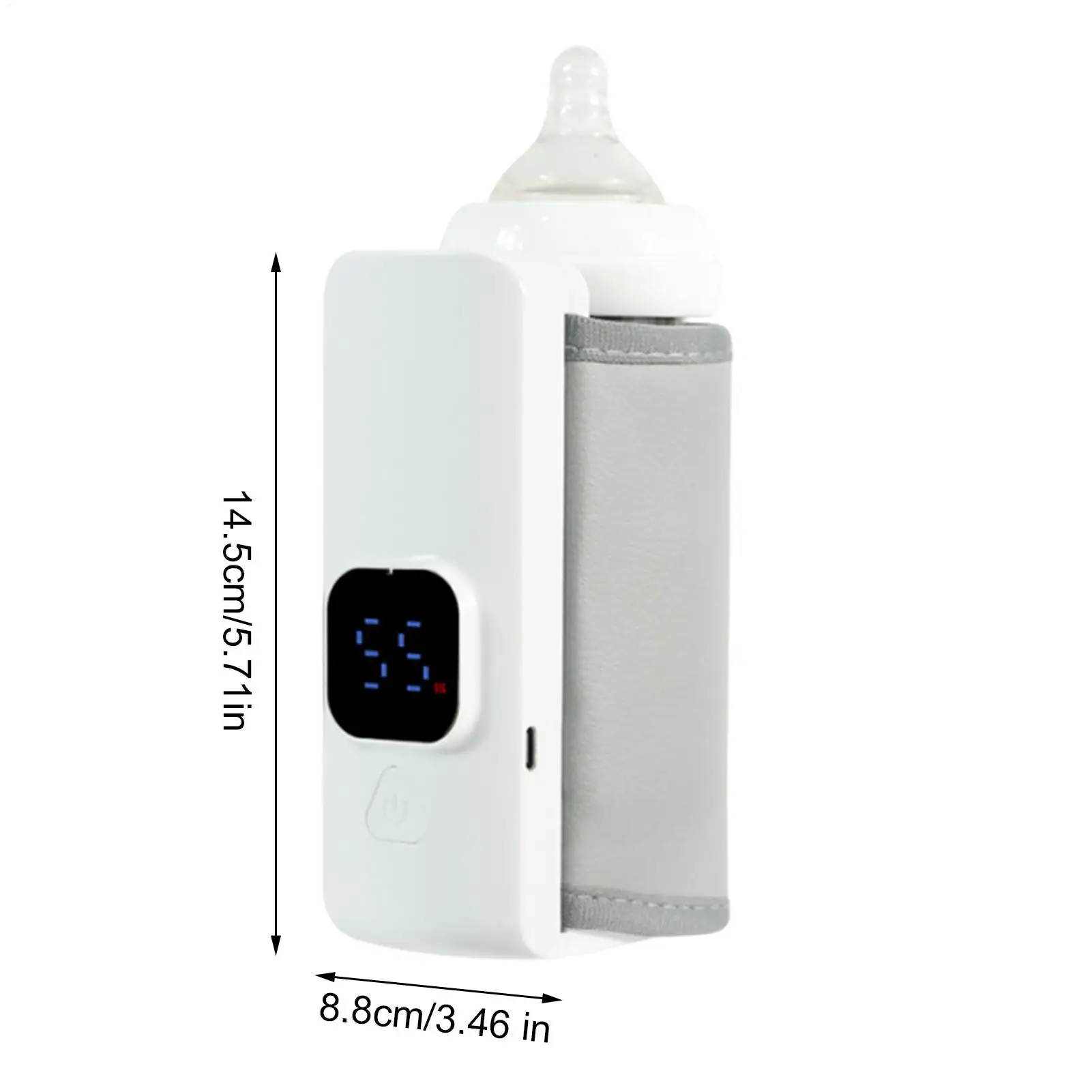 Portable Bottle Warmer Rechargeable Cordless Milk Warmer with Temperature Control Baby Bottle Warmer for Traveling Camping Home