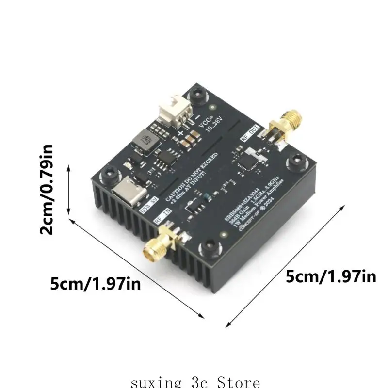 E8BE Modul Amplifier Noise Rendah, 36dB Logam 1.5GHz-3.9GHz Modul Amplifier RF Wideband RF