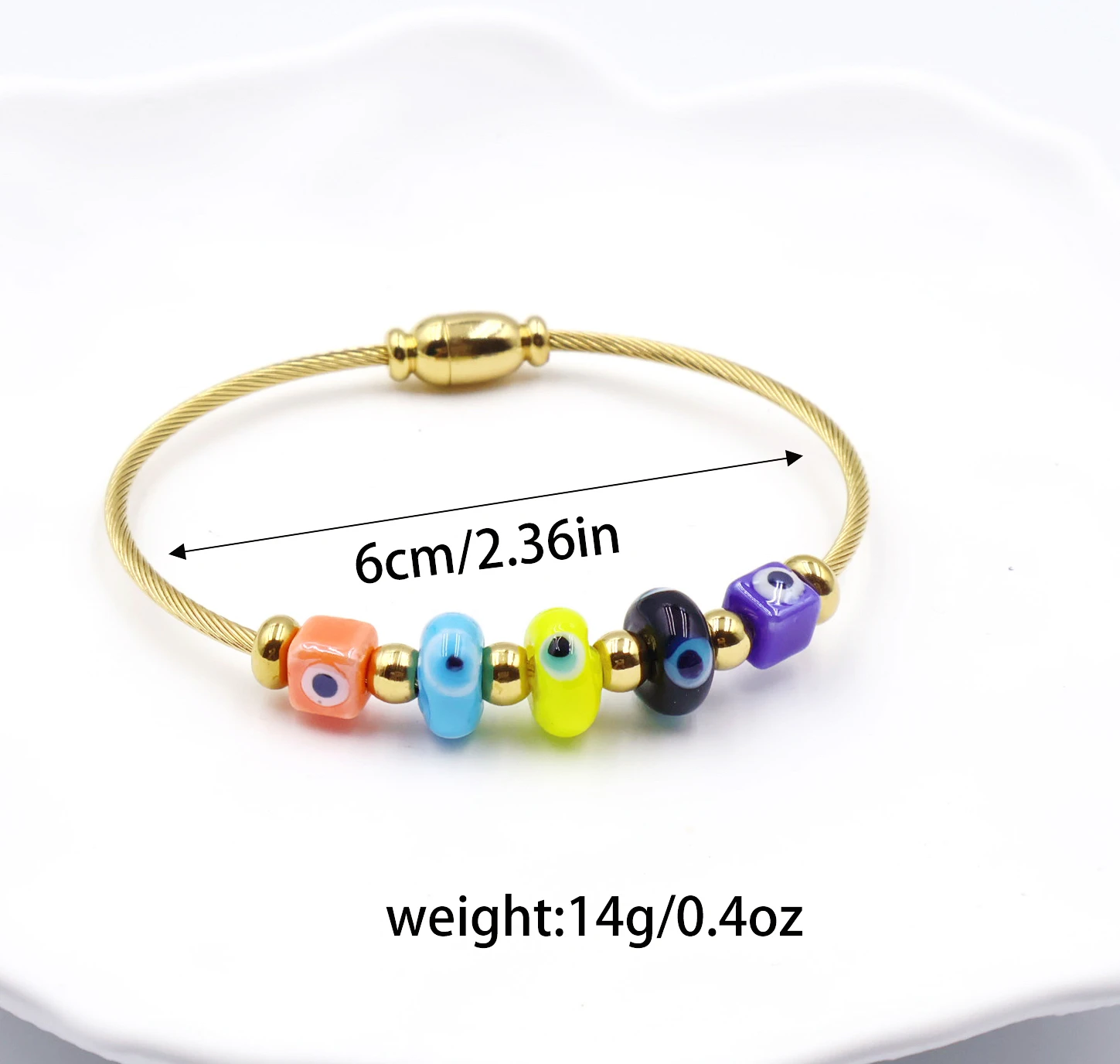 PRISCA | Evil Eye Gold Bracelet for Women and Girl Stainless Steel Beads Jewelry Lovely 2024