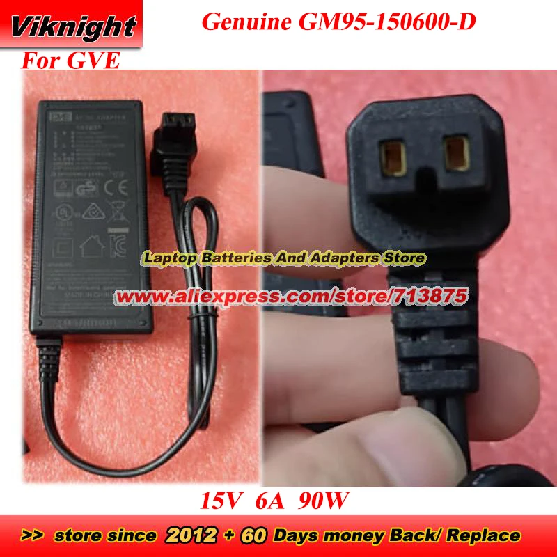 

Genuine GM95-150600-D AC Adapter 15V 6A 90W Power Supply for GVE Power Adapter Charger