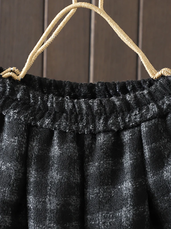 Casual Thiened Woolen Wide Leg Pants Loose Fit Autumn Winter New Sle plus Size Small Stature Women's Clothing Label Removed