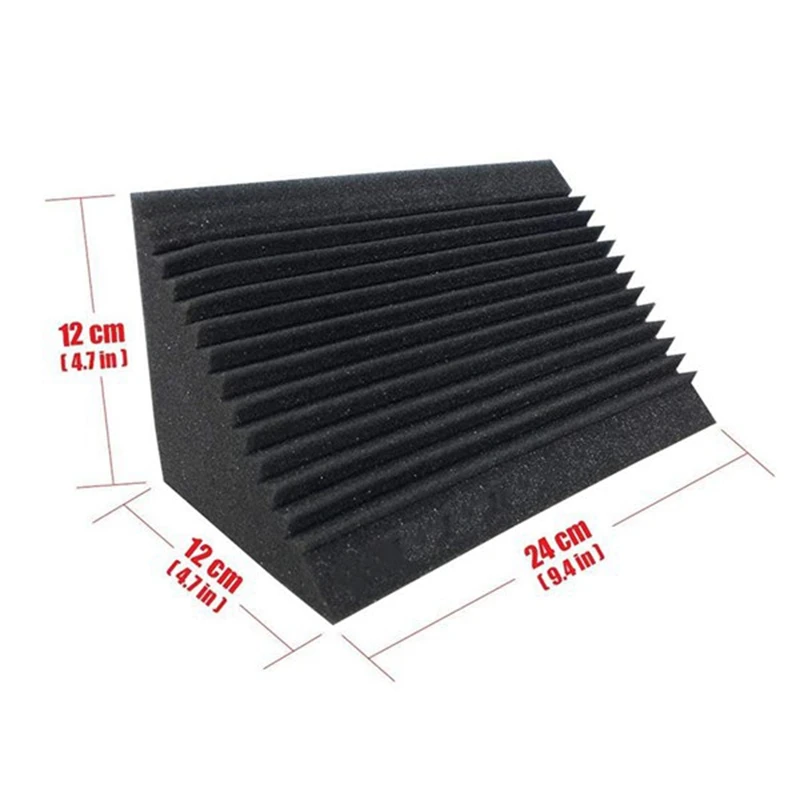 4 Pcs Sound-Absorbing Foam Board,Bass Trap Wedge-Shape Brick,Sound-Absorbing Foam Sound Insulation Treatment,12X12X24cm