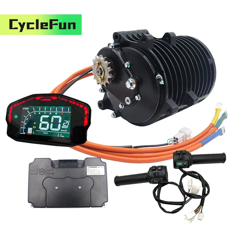

QS138 70H 3KW V3 PMSM Mid-Drive Motor with FarDriver ND72680 Controller With DKD Display And Throttle Motorcycles Accessories