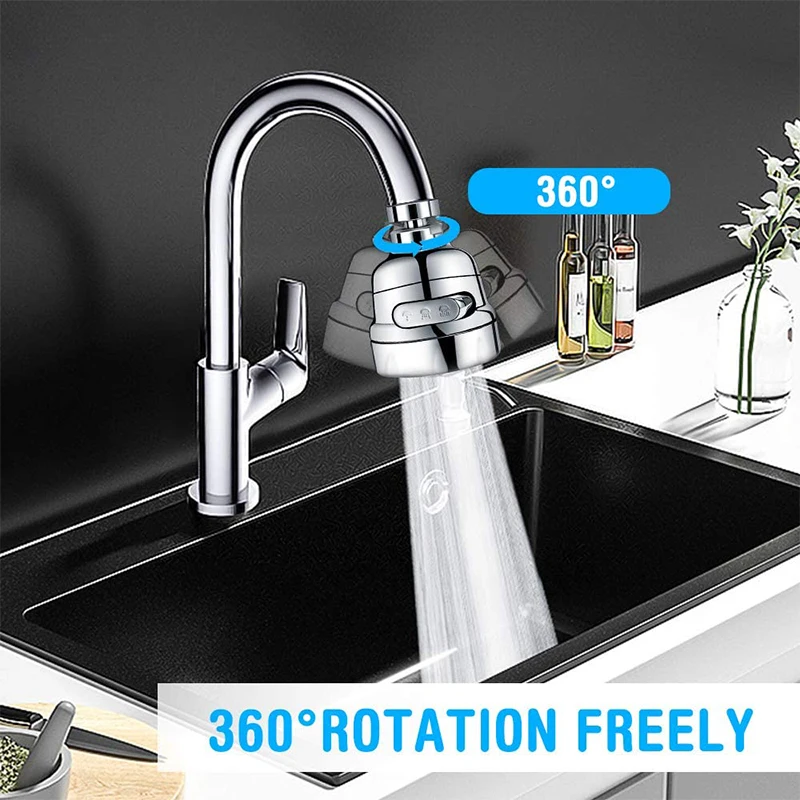 Nozzle For Faucet Extender Water Diffuser Tap 3 Mode Mixer Aerator Kitchen Adapter Frother Sprayer Saving Bubbler Shower Filter