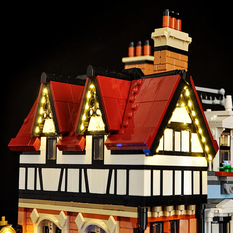 BRIXSPARK LED-Beleuchtungsset für Lego 10350, USB-DIY-Lichtset für Tudor Corner Bausteine, Steine nicht im Lieferumfang enthalten