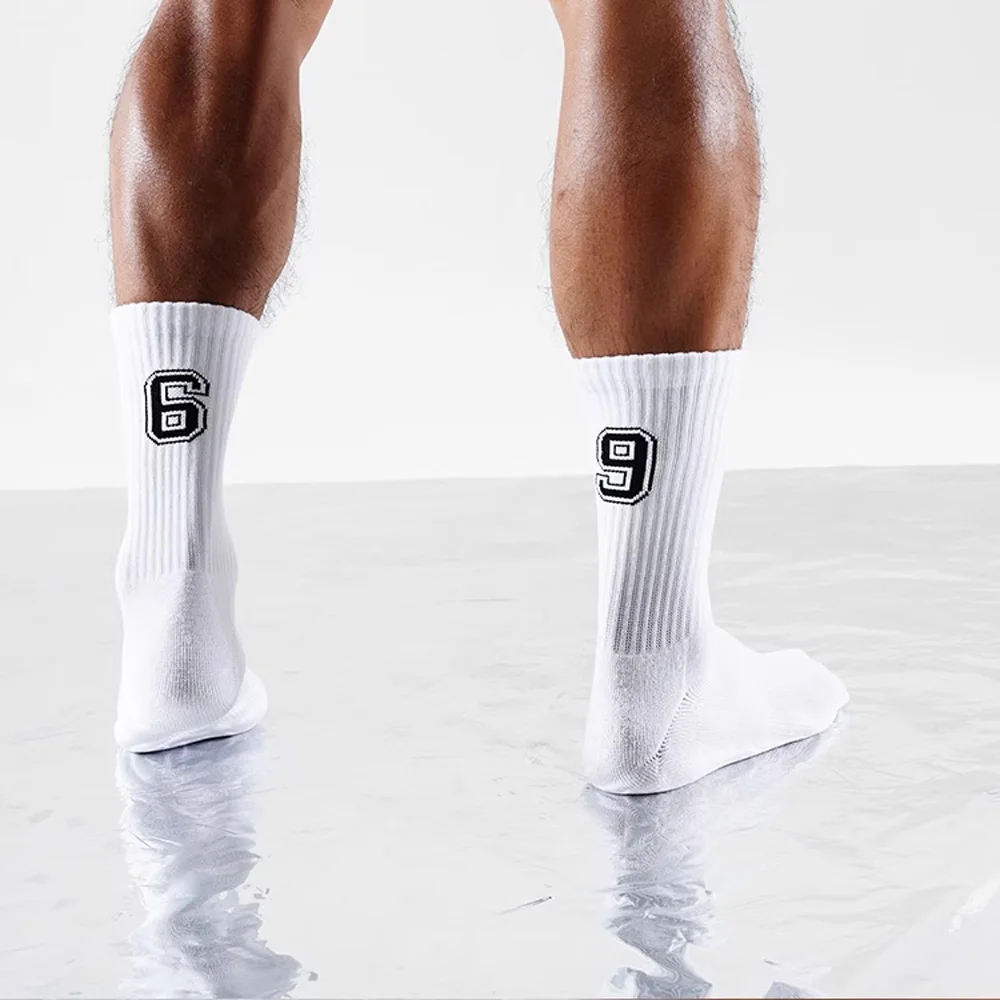 Men's Figure 69 Sports Towel Bottom Sports Socks Tall Long Fitness Basketball Football Socks