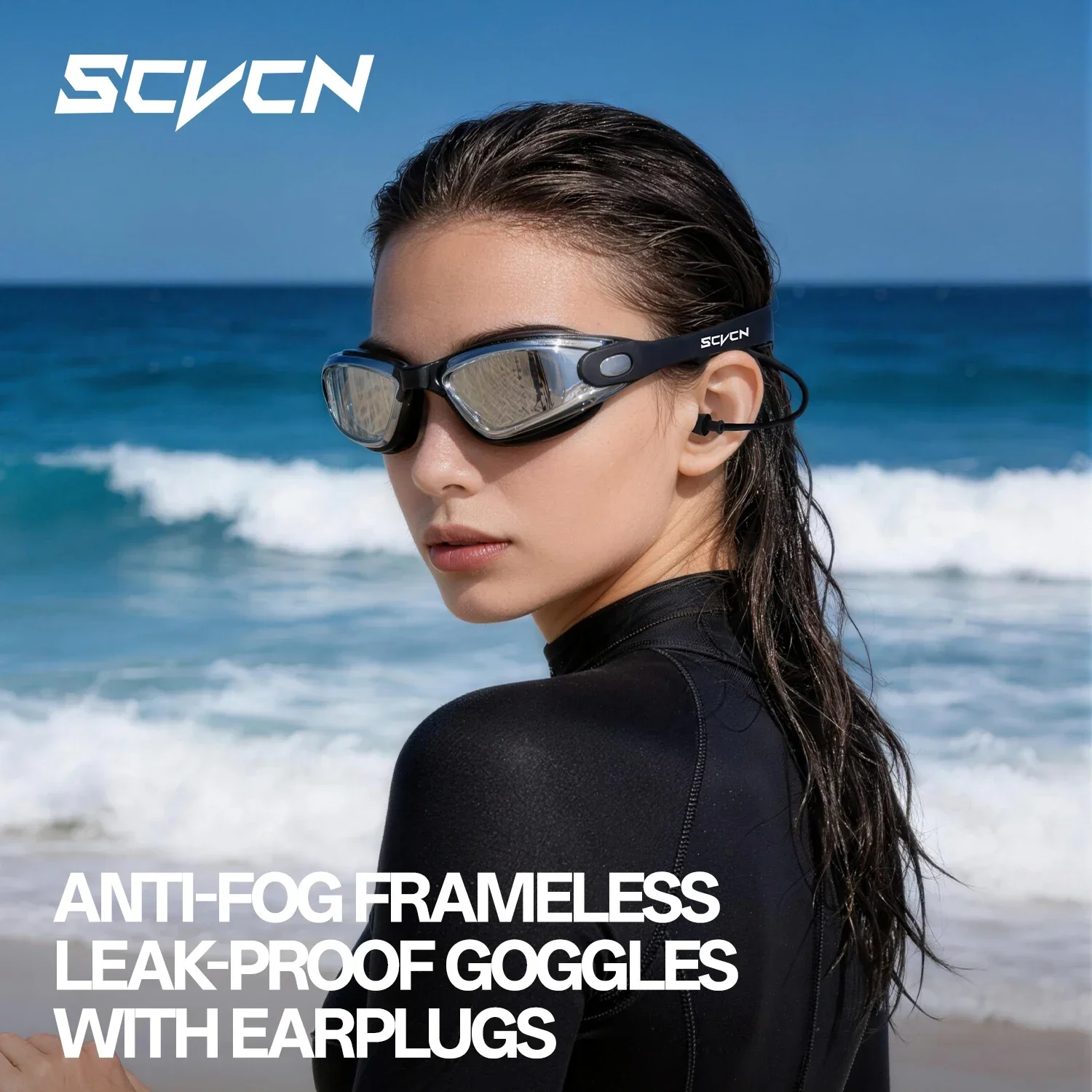 SCVCN Swimming Accessories Diving Glasses Surfing Sea Anti-fog Beginner Swimming Goggles Adult Pool Men Women Youth Summer Float