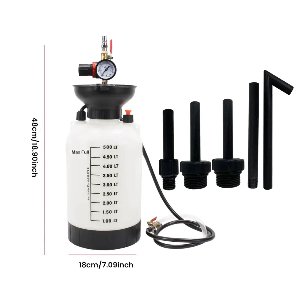 Podofo 5L Ölpumpen-Abzieher mit Adaptern, Pneumatischer Füller, Automobil-Getriebefüller, Flüssigkeitsabzieher für Getriebepumpe – Detail 6