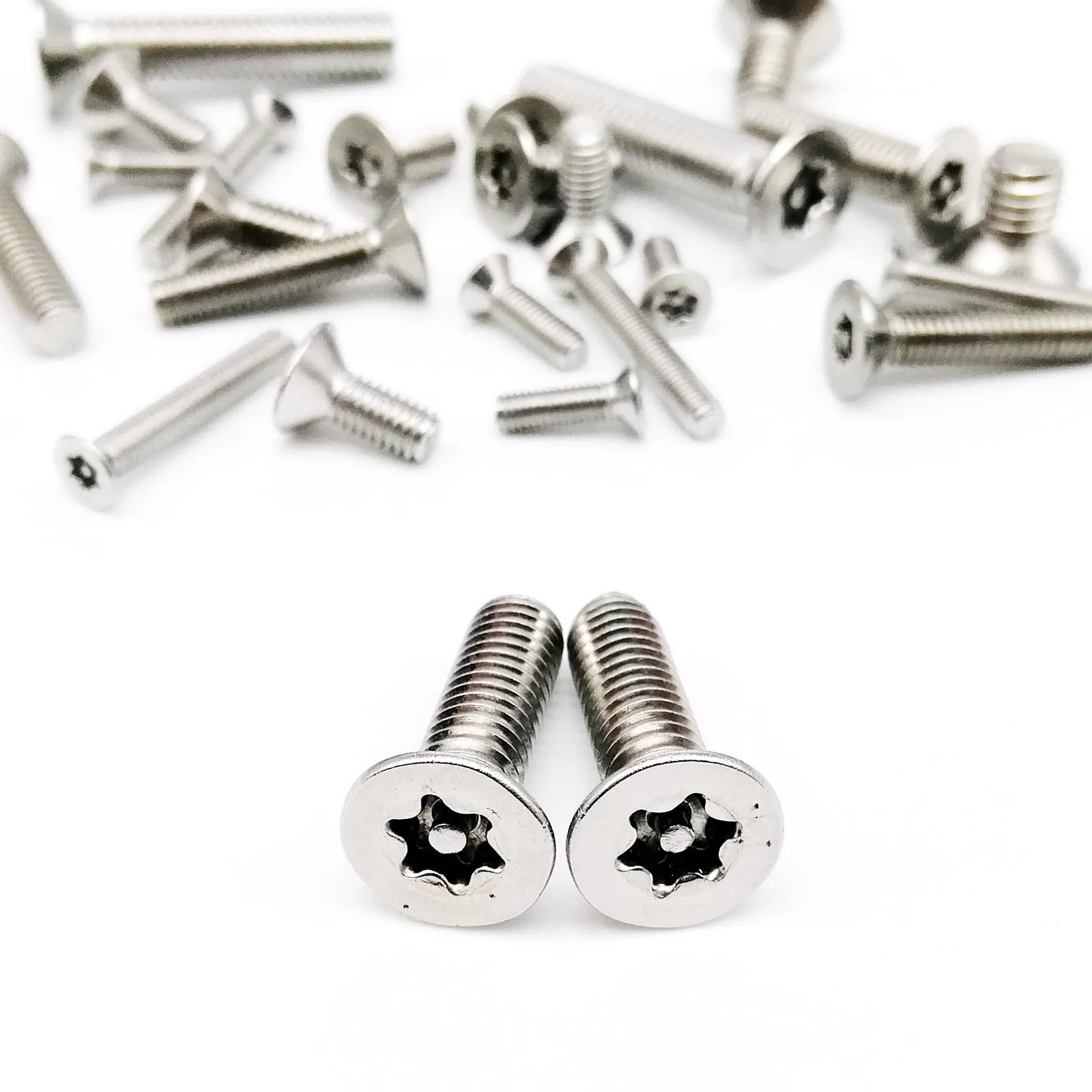 HZYUEGOU M2 bis M8 304 A2-70 Edelstahl Sechs-Lappen-Torx-Flachkopf-Senkkopfschraube mit Säulenbolzen, manipulationssichere Sicherheitsschraube – Detail 5