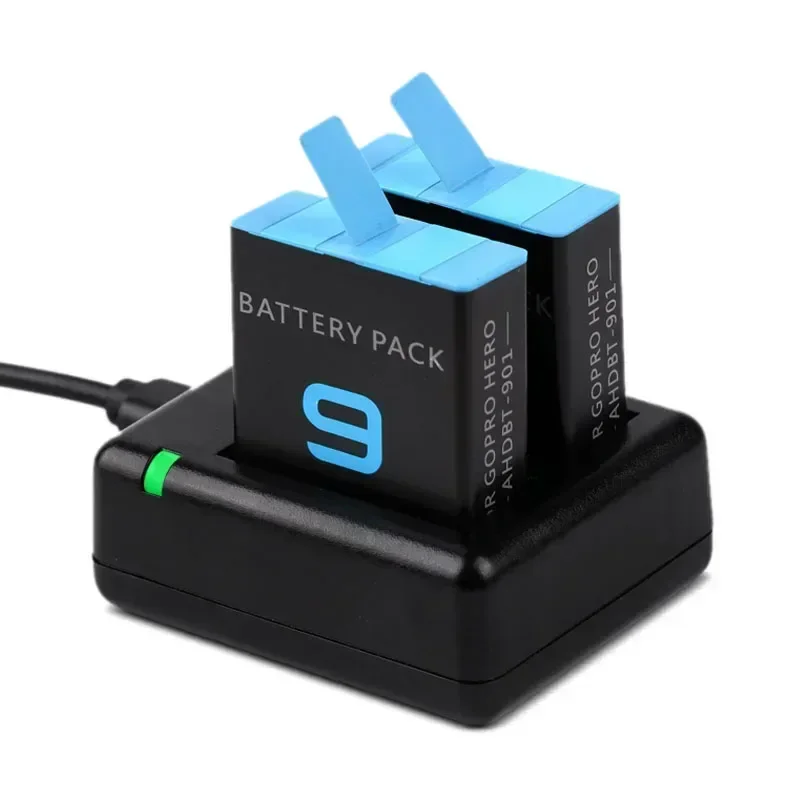 Para go pro hero 9 cargador de batería/para GoPro Hero 9 negro Li-ion AHDBT-901 batería accesorios de cámara