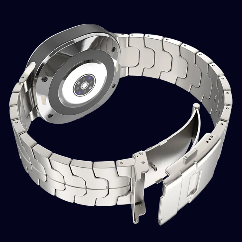 Roestvrij staal geen gaten band voor Samsung Galaxy Watch 7 Ultra 47 mm metalen vouwgesp vervangende horlogeband armband Correa