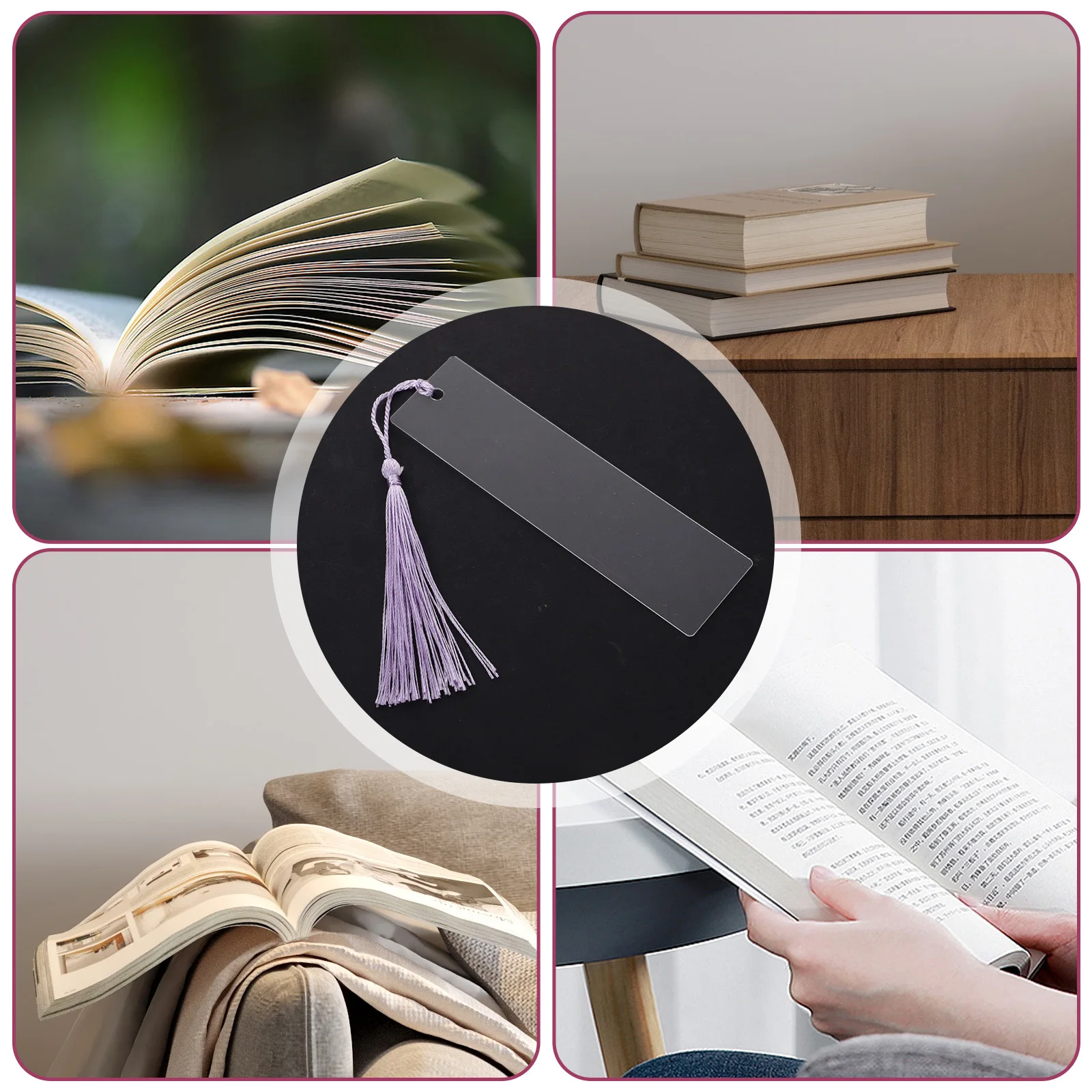 

30 set Bookmarks Acrylic Glass 12x Blank Tassel Student Bookmark Gifts Diy Page Marker Light Thin Compact Decor