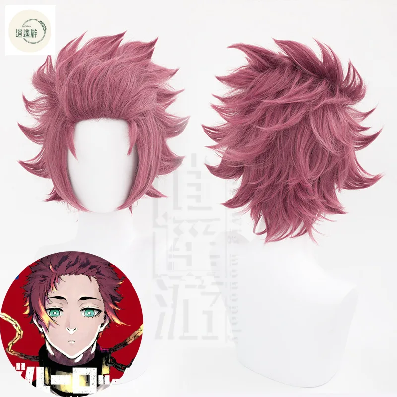 Anime Blue Lock ltoshi Sae Cos Wig 30CM Dark Purple Heat-resistant Synthetic Hair Halloween Party Anime Cosplay Wigs+wig Cap