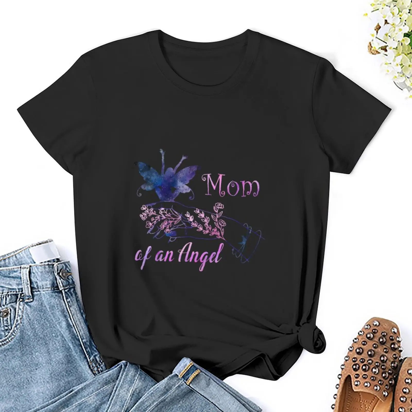 Mom Of An Angel T-Shirt summer top anime clothes kawaii clothes clothes for Women