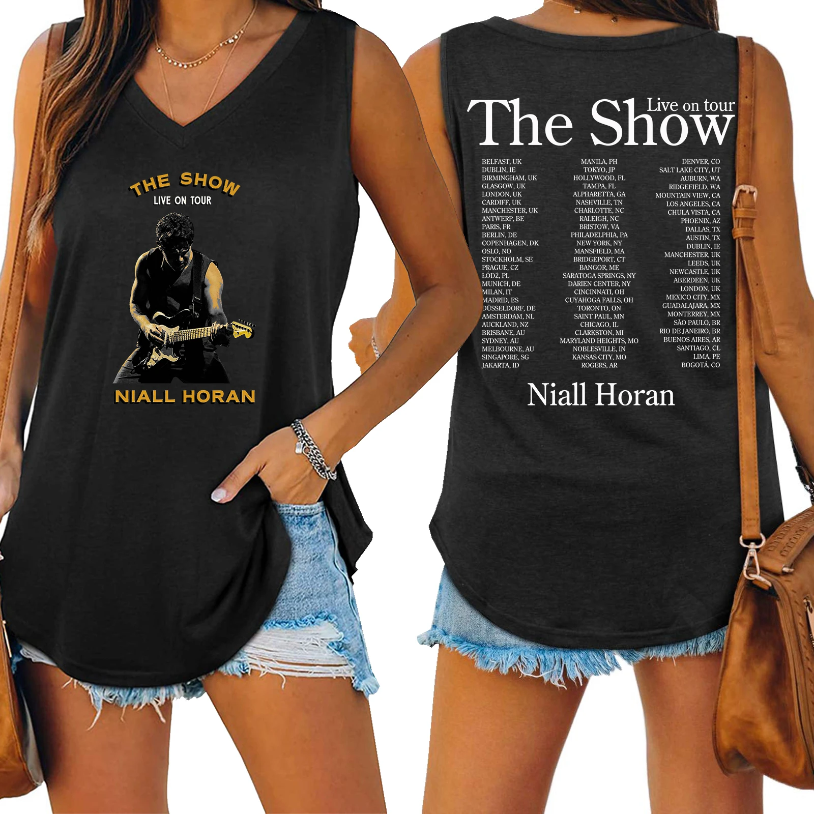 Niall Horan The Show Tour 2024 Tank V-neck Female Vest Loose Oversized Women No Sleeve Top