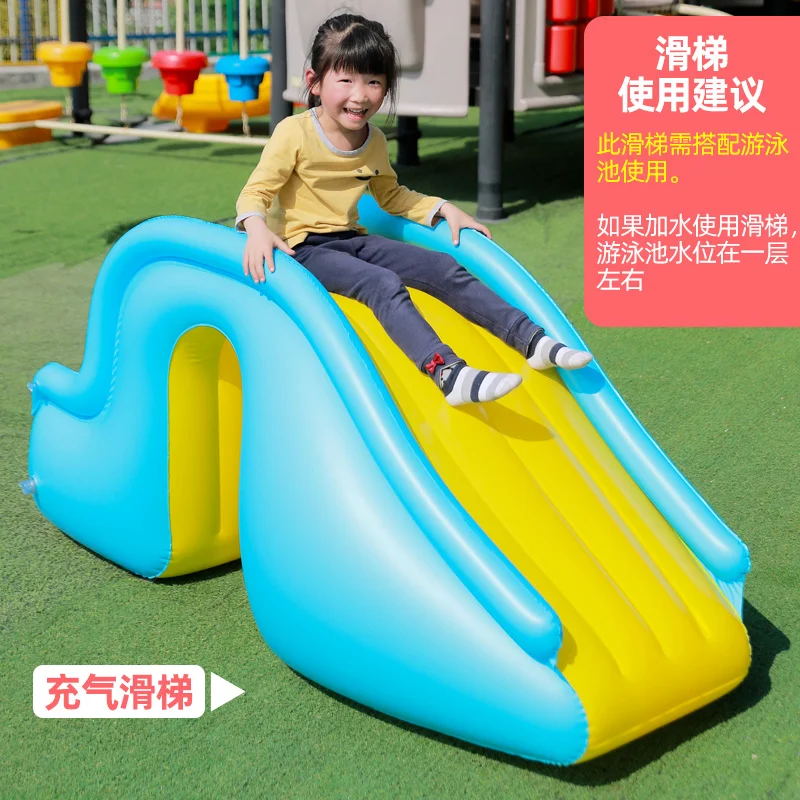 Inflatable slide can be used with a swimming pool for children's inflatable toys indoor and outdoor amusement parks