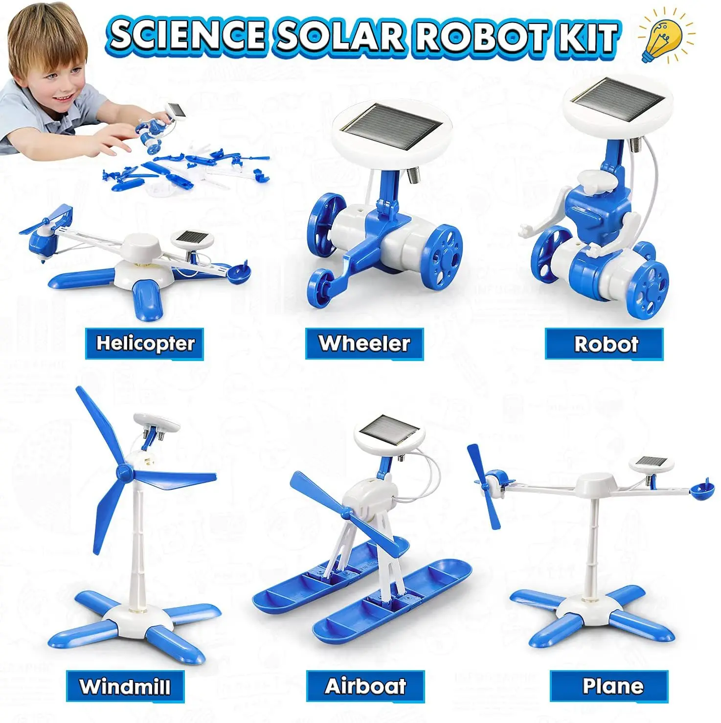 6-in-1 Solar roboter setzt Montage Gerät Wissenschaft Maschinenbau Modell Kinderspiel zeug pädagogische Neuheit Geschenke yk30