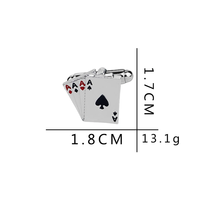 AAAA Poker Cufflinks Male French Shirt Cuff Links Cards Design Fashion For Men\'s Jewelry Father\'s Day Gift