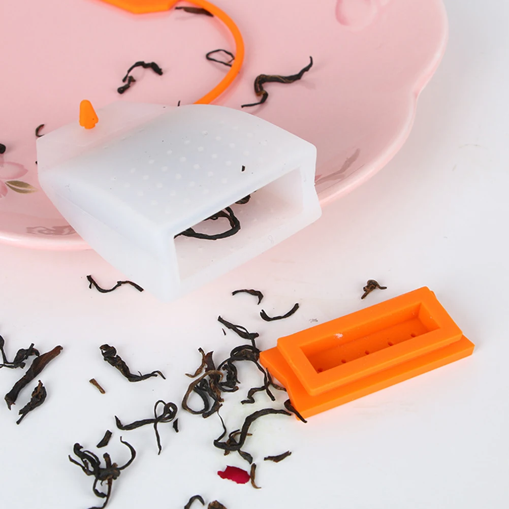 

Silicone Tea Infuser Strainer Loose Leaf Filters Steeper for Tea Cups Mugs Teapots Yellow Long Handle Easy Clean Safe Food Grade