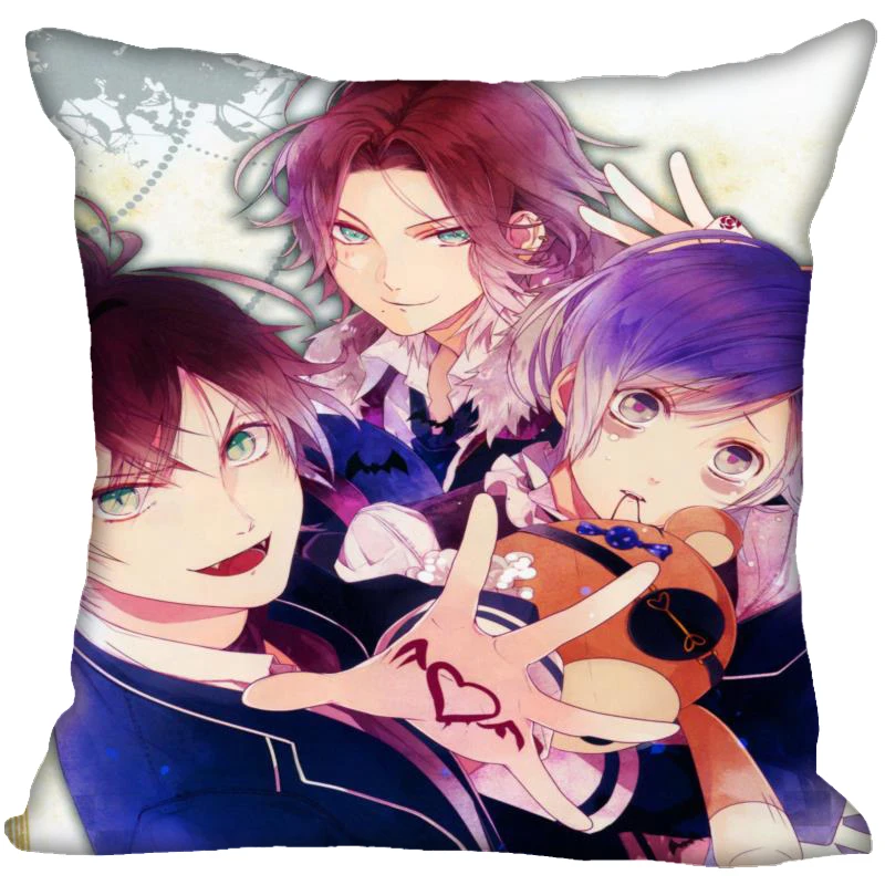 Anime DIABOLIK LOVERS Pillowcase Bedroom Home Decorative Gift Pillow Cover Square Zipper Pillow Cases Satin Soft Fabric