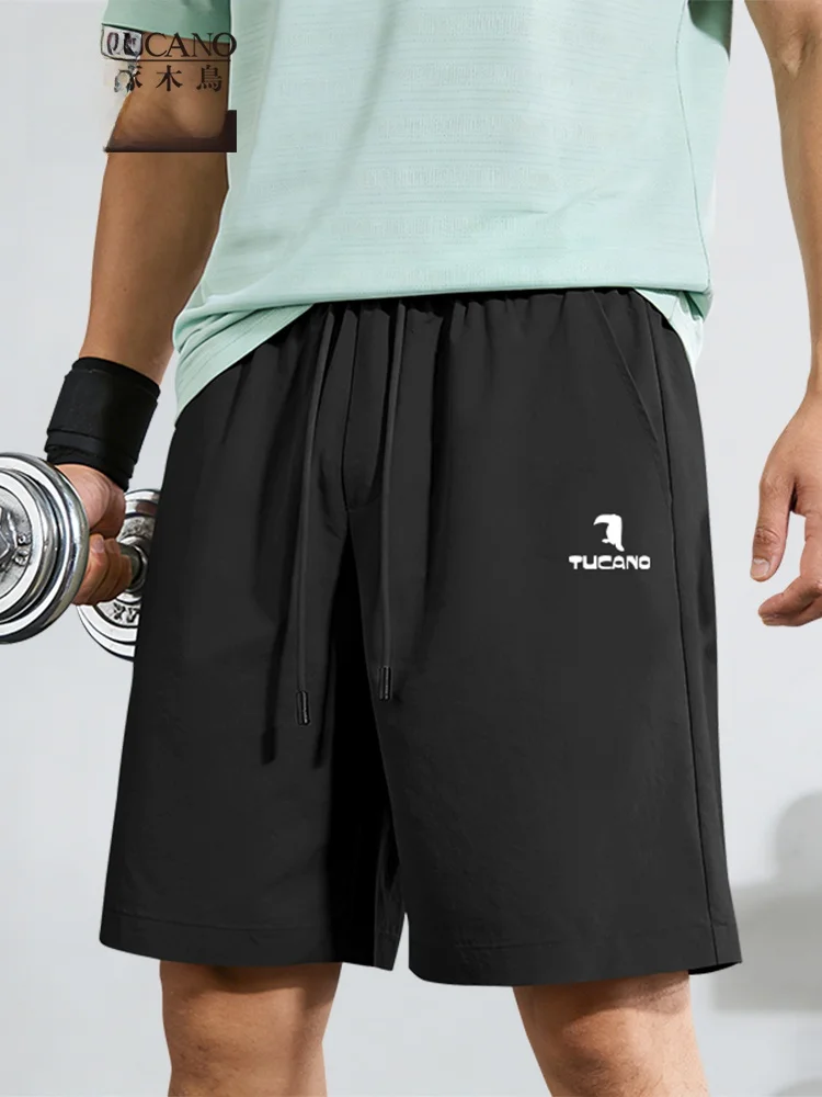 

Qui Dry Sports orts Men's Summer Casual Straight Leg Five-Quarter Pants Fitn Training Running Trousers by TUCANO
