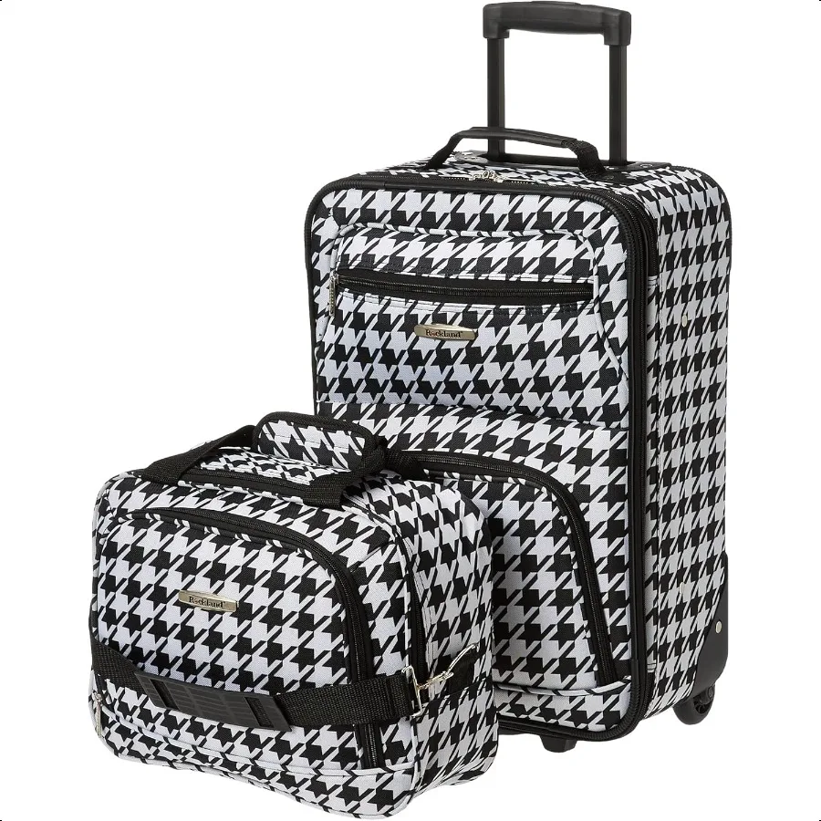 

Kensington Black and White Softside Lage Set 2Piece
