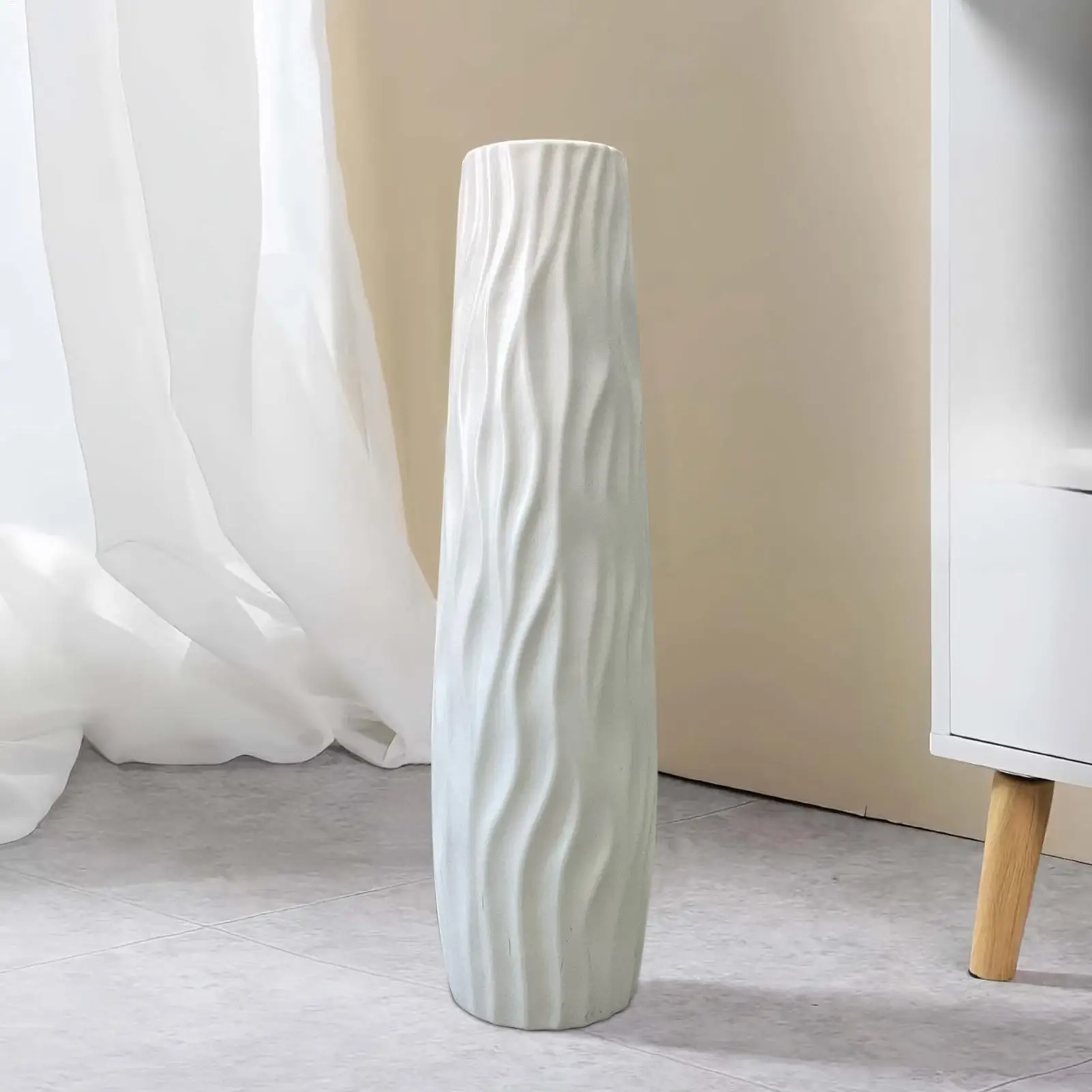 Hohe Bodenvase, 3D-Relief Boden-Centerpiece Stehende Hydroponische Vase für Wohnzimmer, Küche, Schlafzimmer, Esszimmer und Eingangsbereich