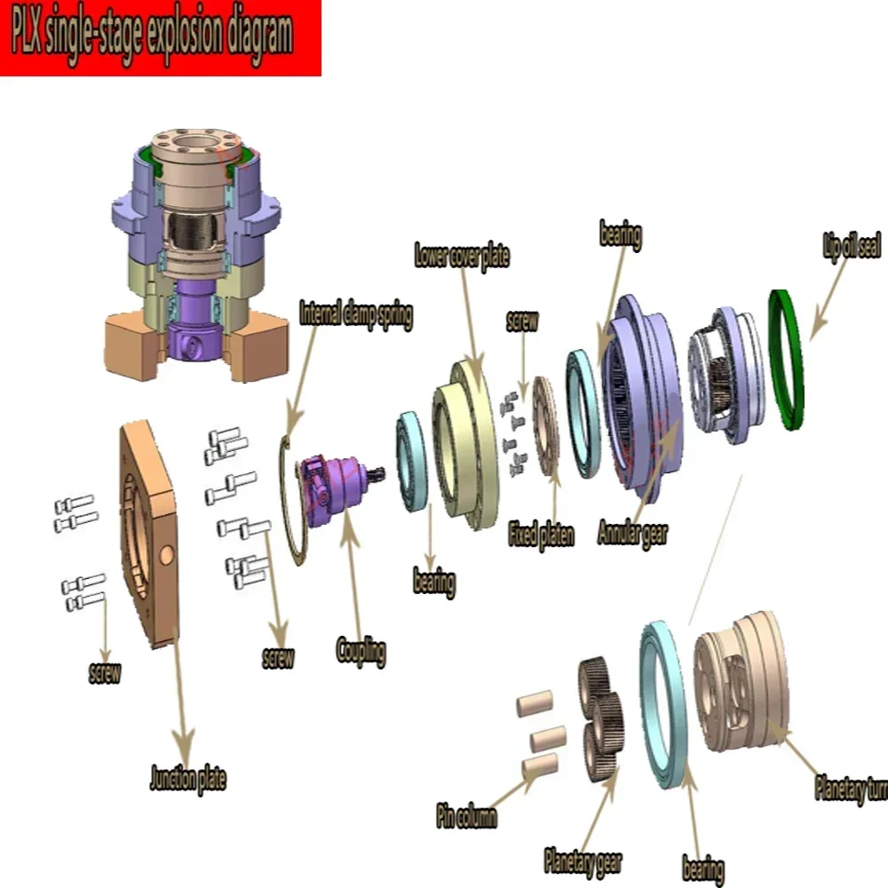 Helical Gear Flange Output Nema23/Nema34 Planetary Gearbox Reducer3 ≤Arcmin Ratio 3:1~100:1 for 60/80/90/130Servo Motor Reducer