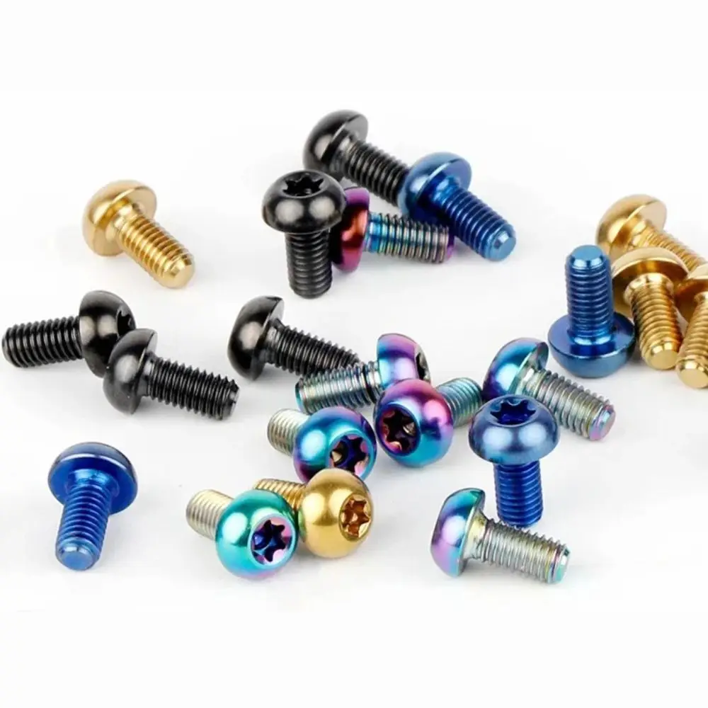 

M5x10 Titanium Bolt T25 Torx Ultralight Weight Bicycle Braking Disc Screws TC4 Titanium High Tensile Fastener