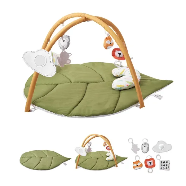 

Детский игровой коврик для спортзала, коврик для занятий спортом на животе с 6 сенсорными игрушками, 42,9 x 33,5 футов