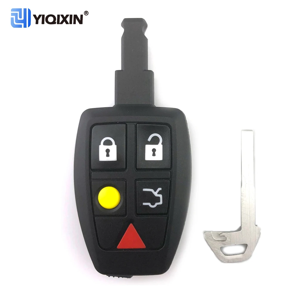 5 Buttons Remote Car Key Shell Case For Volvo V70 S40 S60 V50 C30 C70 XC90 Smart Card Replacement Auto Control Fob Cover No Logo