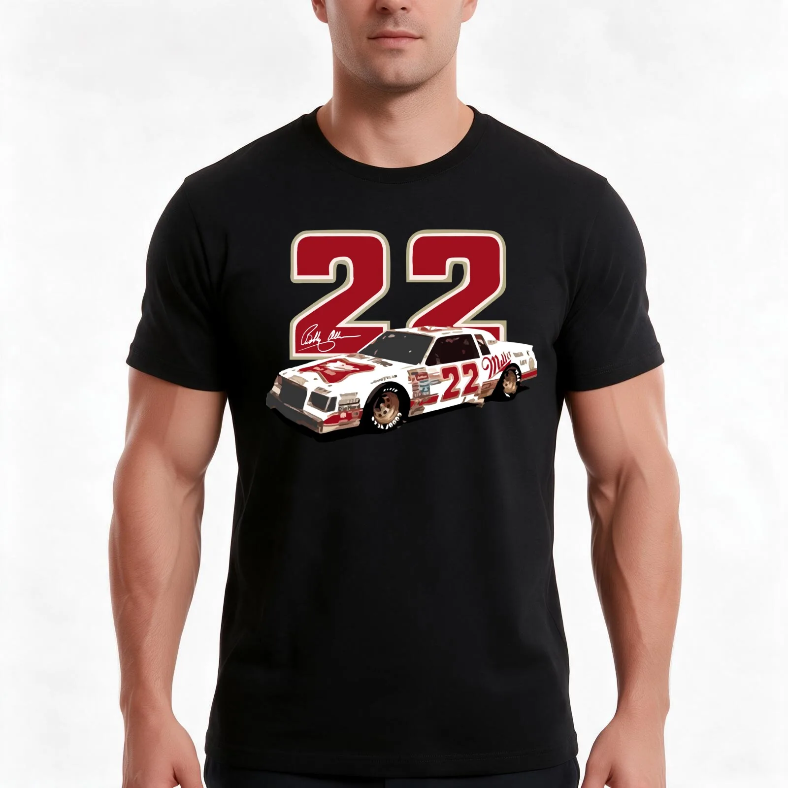 Bobby Allison 1983 Retro Stock Car T-Shirt, Summer Casual Cotton Tee, Oversized Streetwear Tops, Vintage Graphic Print