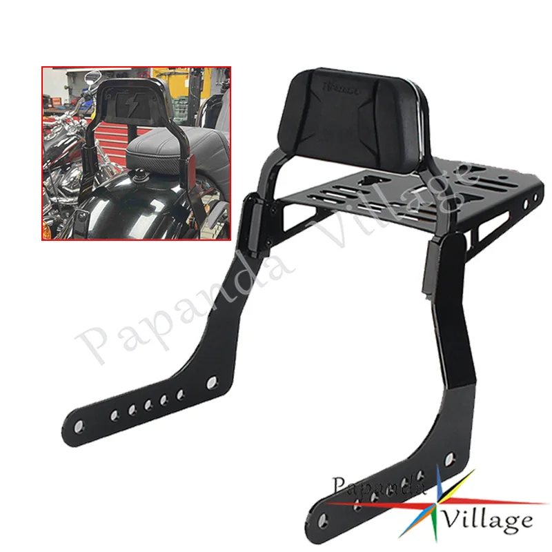 

Club Style Backrests Motorcycle Short Sissy Bar Passenger Bracket Luggage Rack For Harley Softail Low Rider FXLR FXLRS 2018-2025