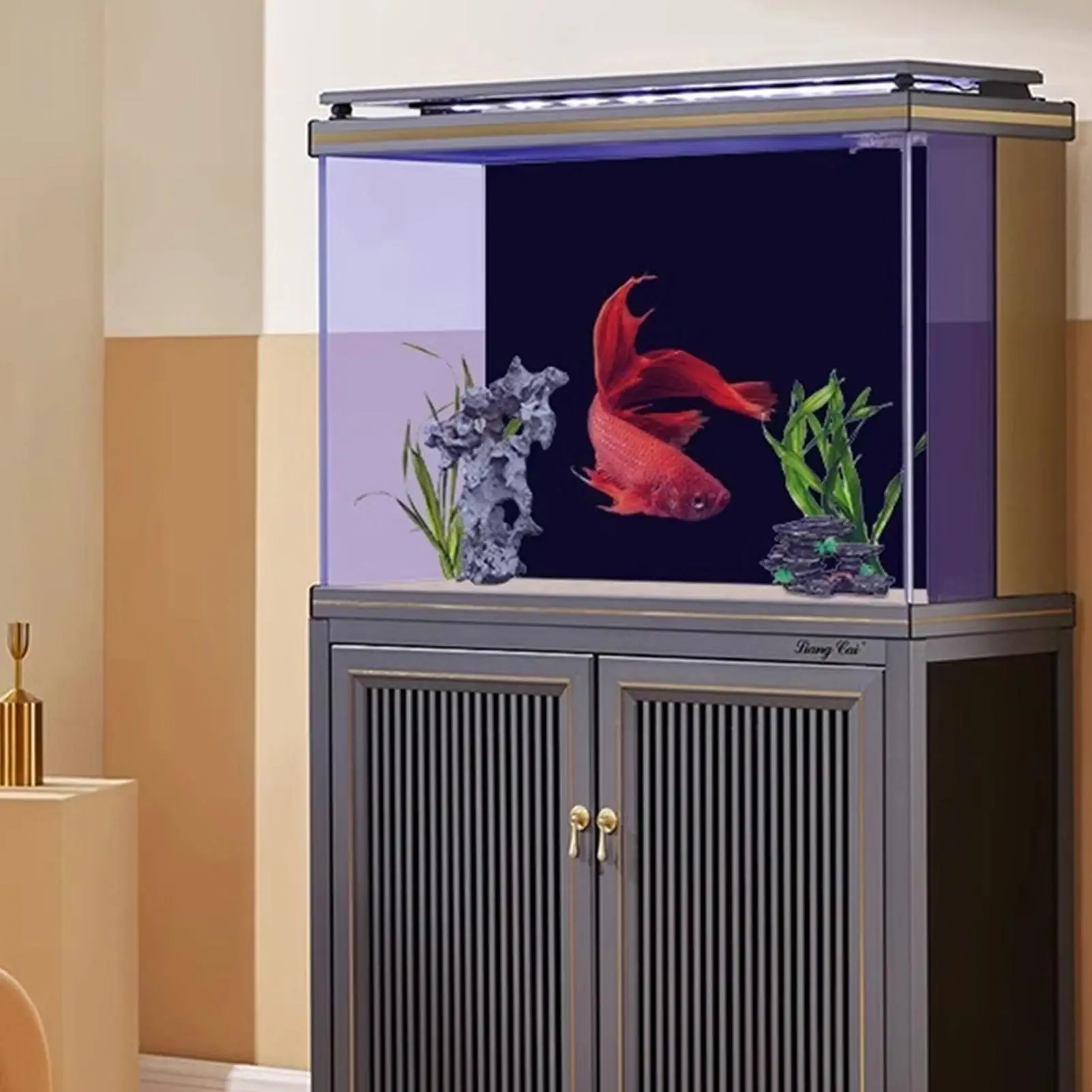 30/40cm Aquarium-Hintergrund-Aufkleber Schwarze Statische Haftfolie Selbstklebende Folie Tapete Aquarium-Hintergrund-Dekorationen – Detail 14