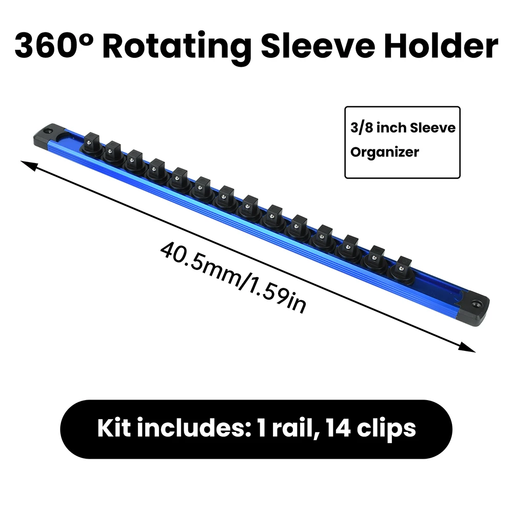 360 ° قطب حامل المقبس المغناطيسي المنظم الثقيلة سبائك الألومنيوم رف ل 1/2 "1/4" 3/8 "محرك مآخذ أداة التخزين #6